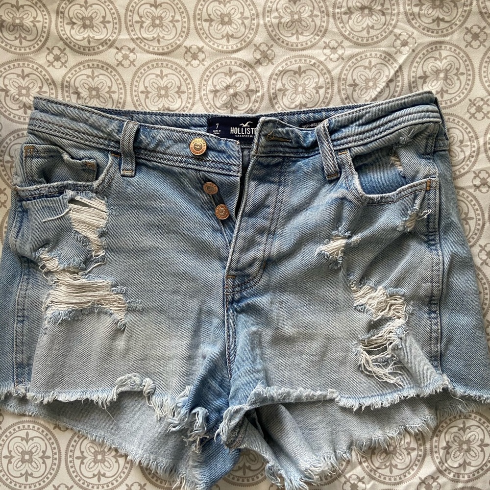 High waisted denim short